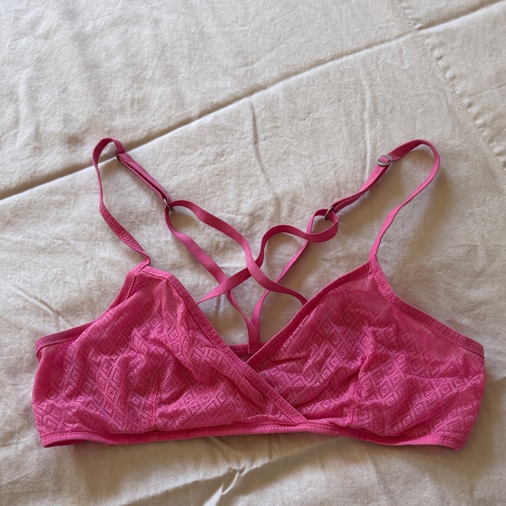 Gilly Hicks Fuchsia Cross-Back Bralette